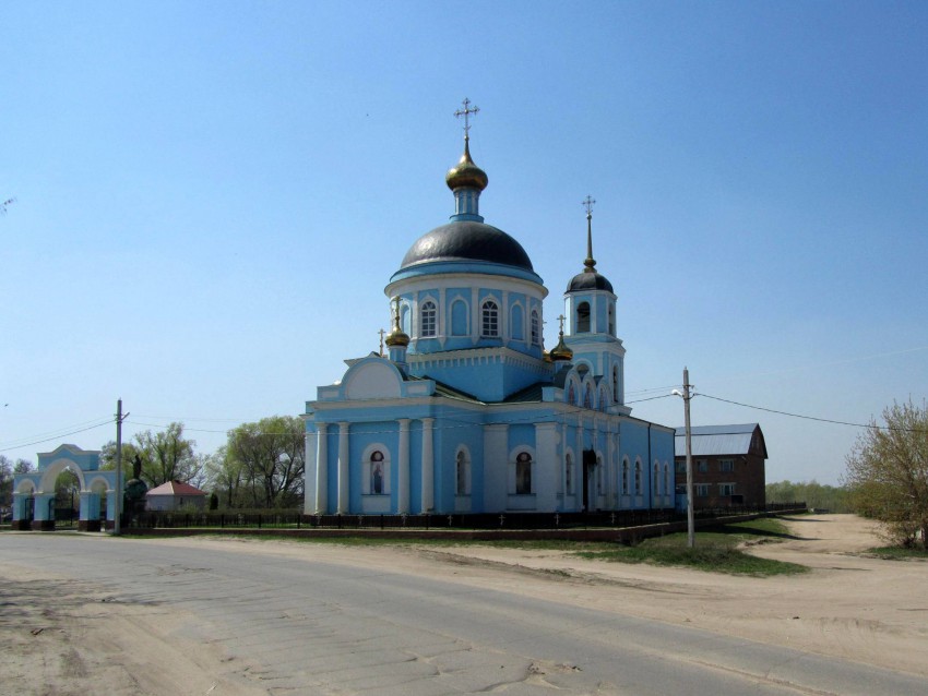 Солотча. Церковь Казанской иконы Божией Матери. общий вид в ландшафте, вид с северо-востока
