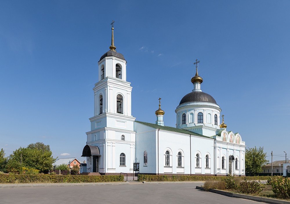 Солотча. Церковь Казанской иконы Божией Матери. общий вид в ландшафте