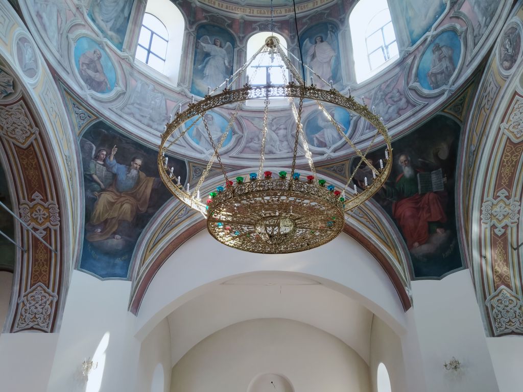 Церковь Казанской иконы Божией Матери, Солотча (Рязань, город, Рязанская область). интерьер и убранство, подкупольное пространство основного объёма