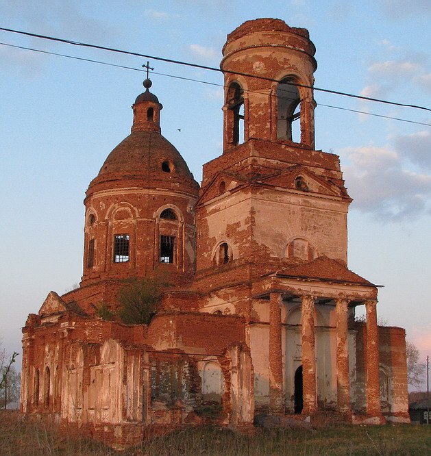 Церковь Богоявления Господня, Зырянка (Катайский район, Курганская область). фасады, Западный фасад - 