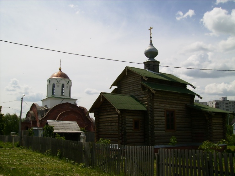 Коломна. Церковь Сергия Радонежского в Протопопове. общий вид в ландшафте