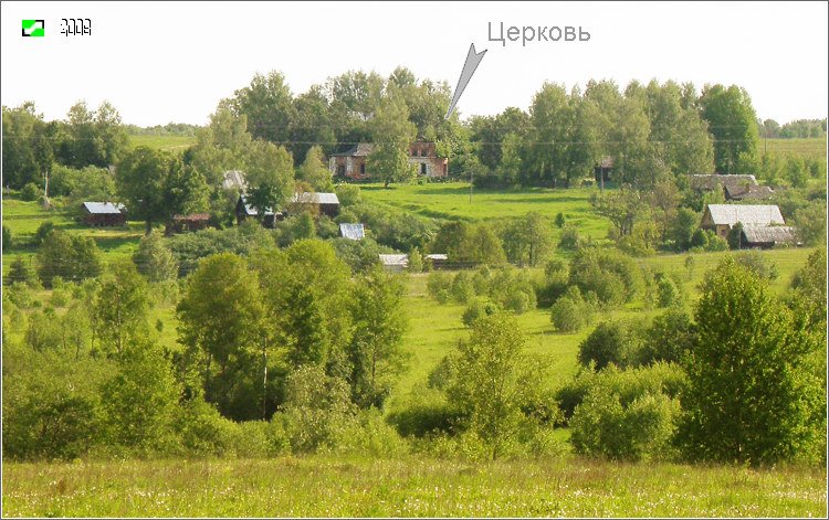 Церковь Воздвижения Креста Господня, Яропольцы (Переславский район и г. Переславль-Залесский, Ярославская область). дополнительная информация, Вид с юго-запада, из Владимирской области		      