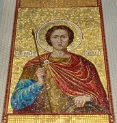 Часовня Владимирской иконы Божией Матери, «Золотая» арка, икона с изображением святого великомученика Дмитрия Солунского, работа итальянских мастеров студии художественной мозаики «Travisanutto Giovanni Srl Artistic Mosaics» г. Спилимберго, пров. Порденоне, Италия<br>, Новосибирск, Новосибирск, город, Новосибирская область