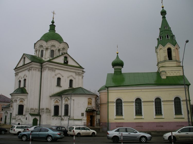 Киев. Церковь Николая Чудотворца (Николы Набережного). общий вид в ландшафте, Ансамбль церкви и колокольни