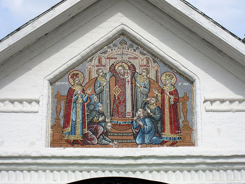 Толга. Введенский Толгский женский монастырь. Церковь Воздвижения Креста Господня. фасады