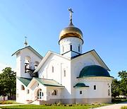 Церковь Александра Невского при Софринской бригаде Национальной гвардии, Вид с юго-востока. Двухрядная панорама.<br>, Ашукино, Пушкинский район и гг. Ивантеевка, Королёв, Московская область