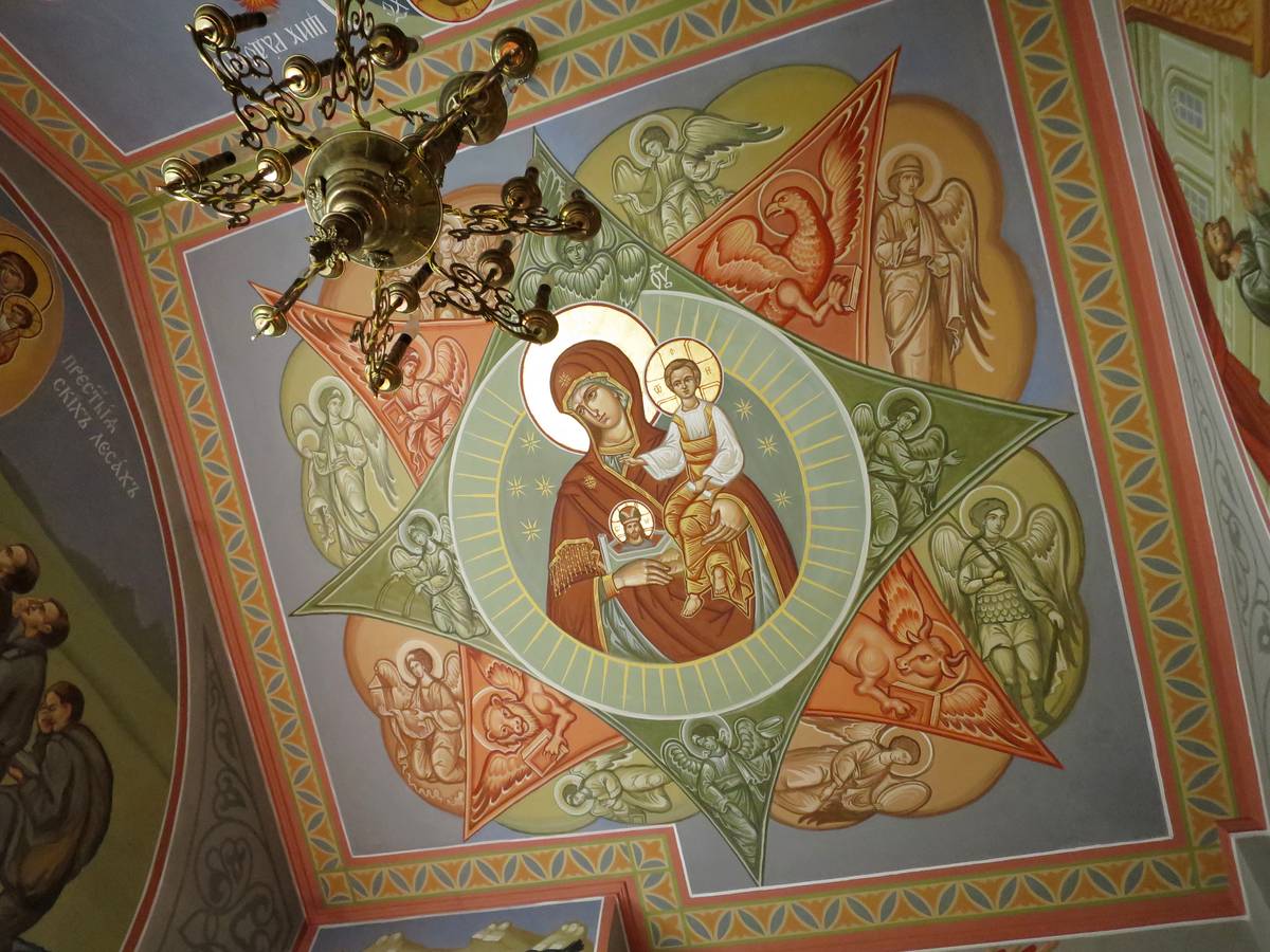 Церковь Александра Невского при Софринской бригаде Национальной гвардии, Ашукино (Пушкинский район и гг. Ивантеевка, Королёв, Московская область). интерьер и убранство, Роспись свода южного придела