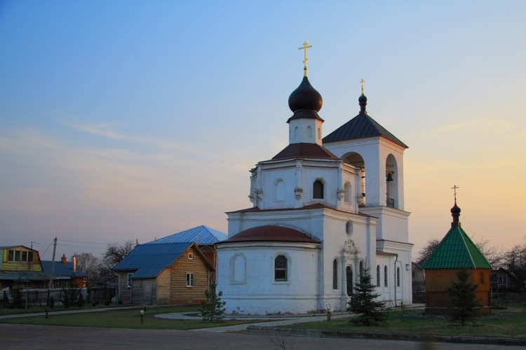 Церковь Николая Чудотворца, Стрелково (Подольский городской округ, Московская область). общий вид в ландшафте, 		      