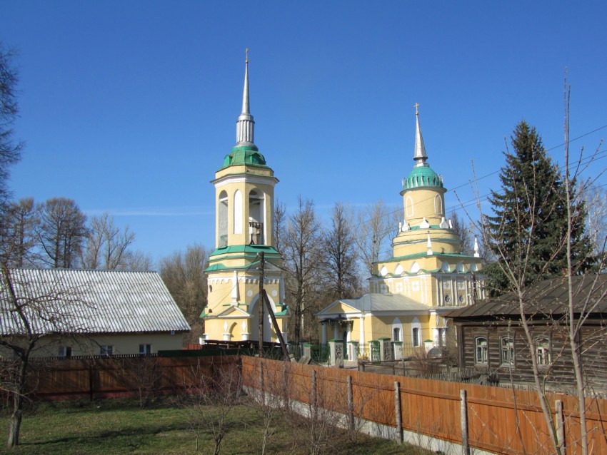Черкизово. Церковь Николая Чудотворца. общий вид в ландшафте, вид с юго-запада