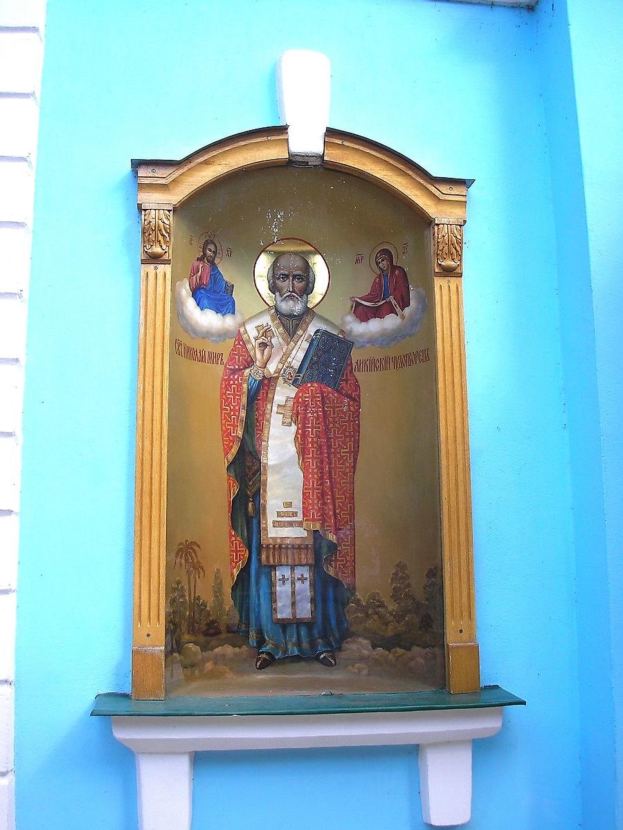 Образ на стене храма., архитектурные детали. Собор Николая Чудотворца, Николаев (Николаевский район, Украина, Николаевская область)