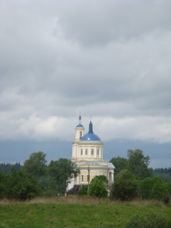 Сельцо-Карельское. Церковь Воскресения Словущего. общий вид в ландшафте