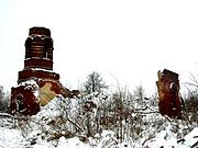 Церковь иконы Божией Матери "Всех скорбящих Радость", разрушенный (2004г.) основной объем, вид с юго-востока<br>, Телешово, Лотошинский городской округ, Московская область