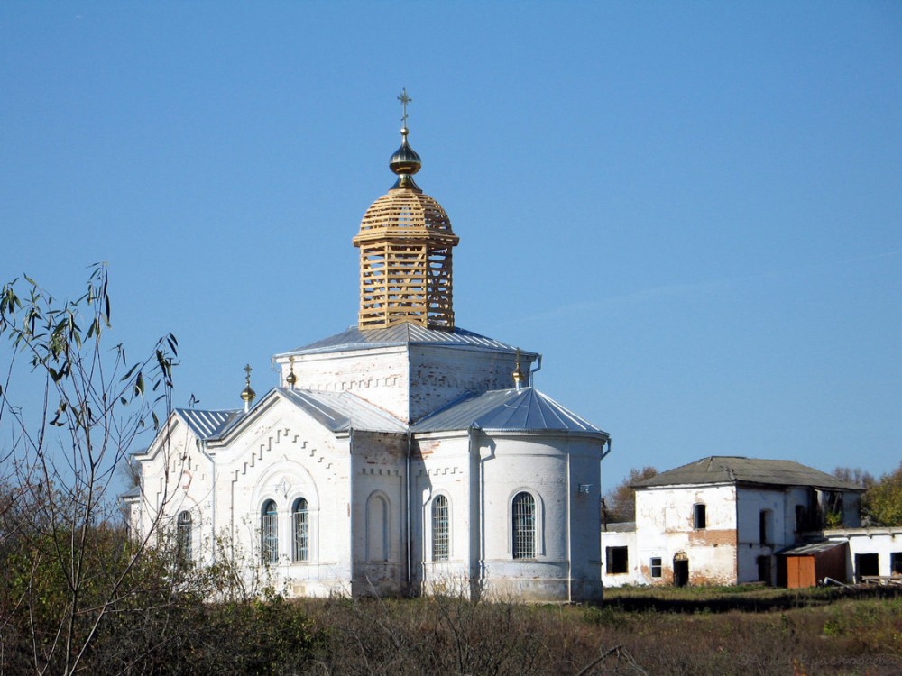 Церковь Иоанна Богослова, Протасово (Дубенский район, Тульская область). фасады, Вид церкви во время реставрации.