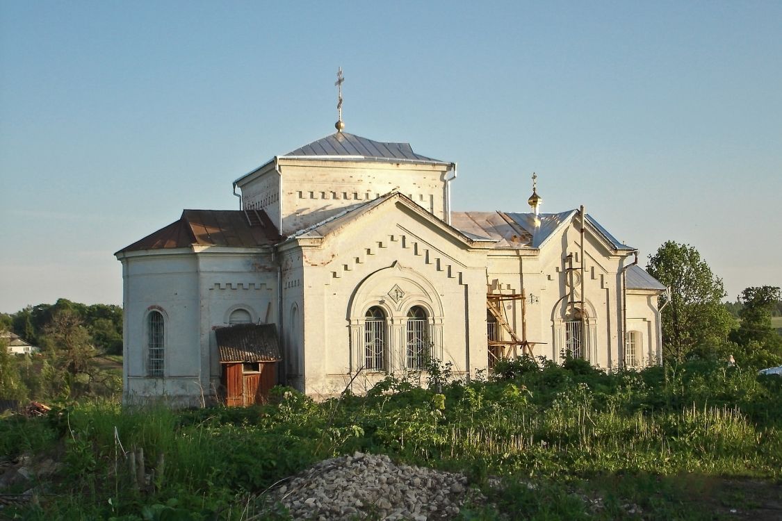 Церковь Иоанна Богослова, Протасово (Дубенский район, Тульская область). фасады, Восстановление церкви. 28.05.2005 г.