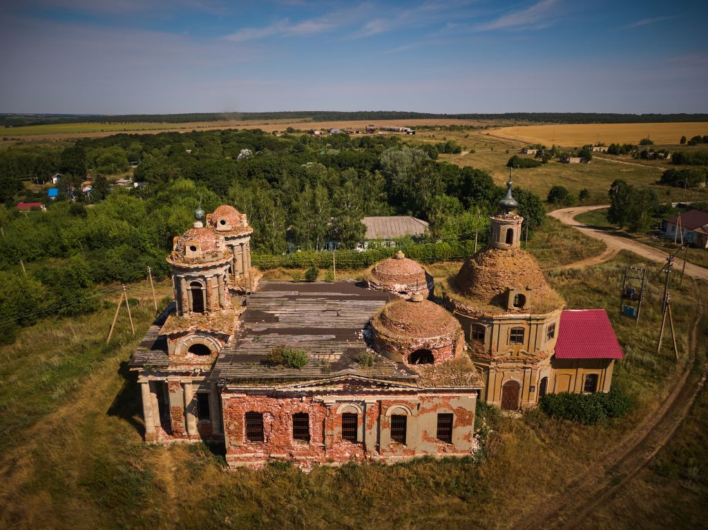Церковь Казанской иконы Божией Матери, Воейково (Милославский район, Рязанская область). общий вид в ландшафте