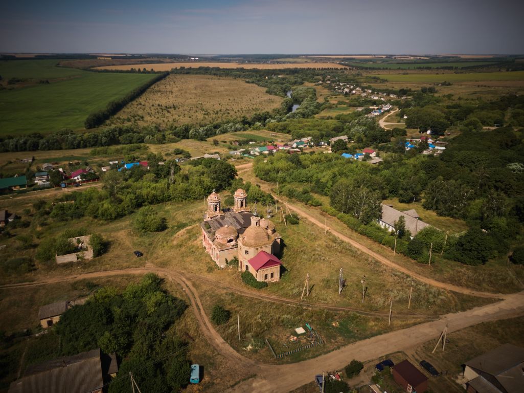 Воейково. Церковь Казанской иконы Божией Матери. общий вид в ландшафте