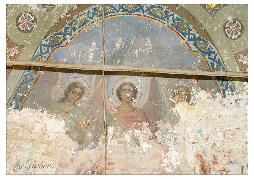 Церковь Георгия Победоносца, Георгиевское (Борисоглебский район, Ярославская область). интерьер и убранство, роспись купола