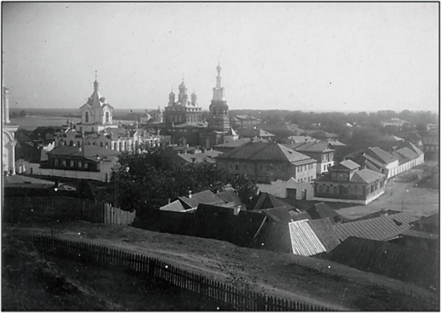 Милостиво-Богородицкий женский монастырь, Кадом (Кадомский район, Рязанская область). архивная фотография, Вид на монастырь с Вознесенского холма. https://www.etoretro.ru/pic266619.htm