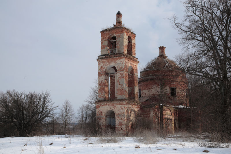 Церковь Иоанна Предтечи, Быстрое (Мосальский район, Калужская область). общий вид в ландшафте