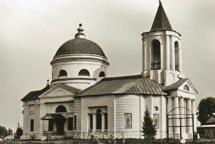 Пигулино (Ахтырка). Церковь Ахтырской Божией Матери. архивная фотография, Частная коллекция. Фото 1910-х годов