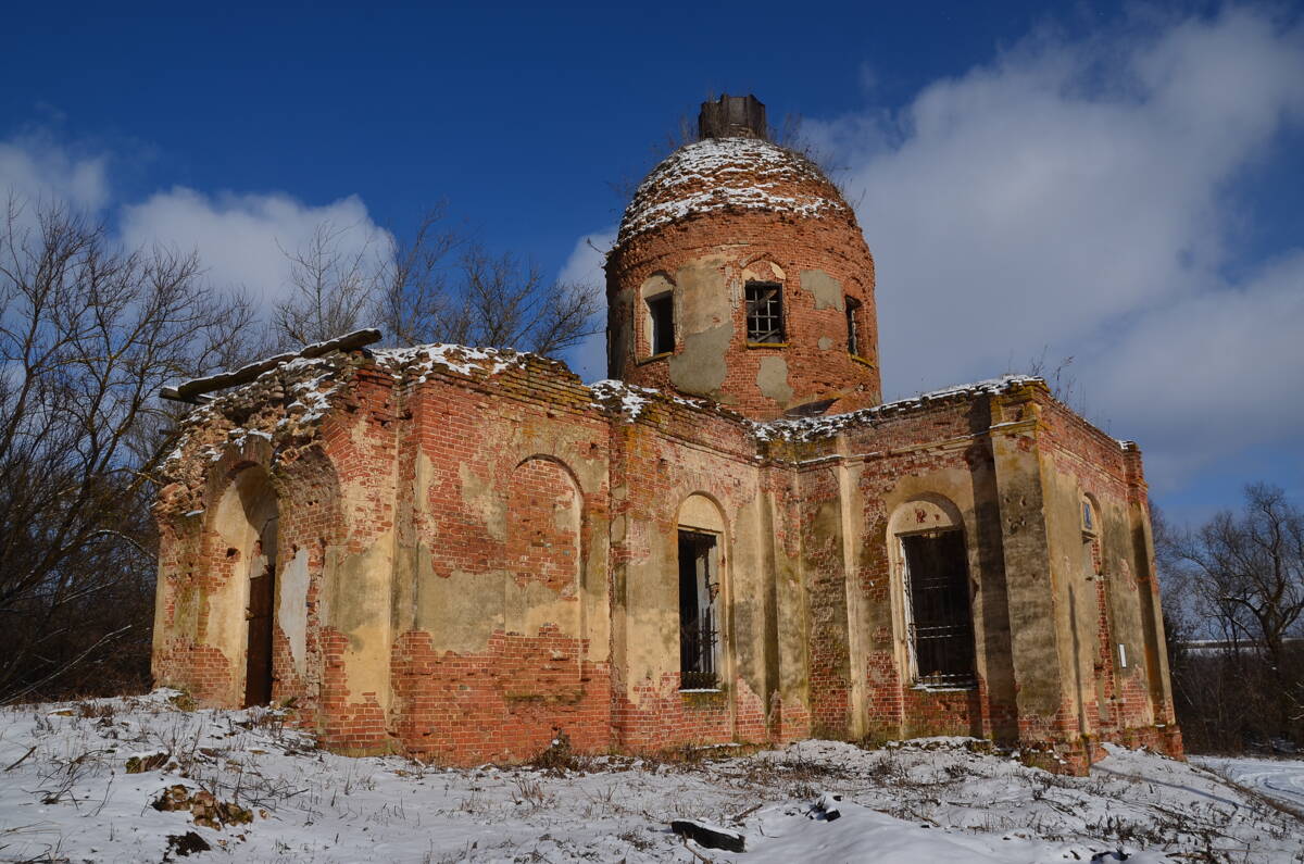 Церковь Спаса Нерукотворного Образа, Спасское (Жидкое) (Орловский район, Орловская область). фасады, Вид с юго-запада