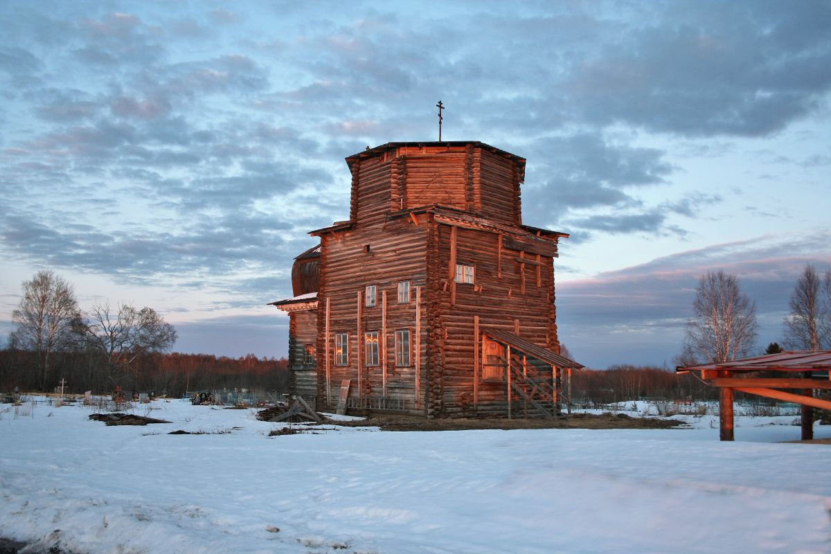 Церковь Николая Чудотворца, Петуховская (Волосовский погост) (Каргопольский район, Архангельская область). фасады, Общий вид с запада