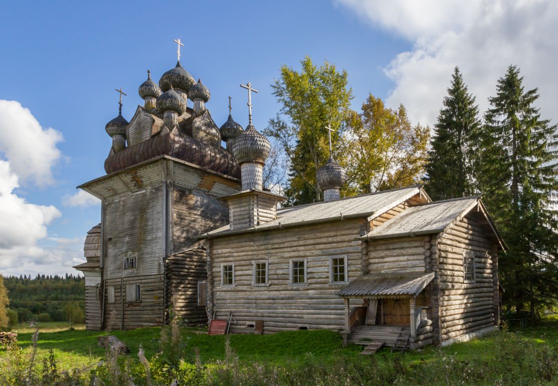 Церковь Рождества Пресвятой Богородицы, Бережная Дуброва (Плесецкий район, Архангельская область). фасады, Общий вид с северо-запада
