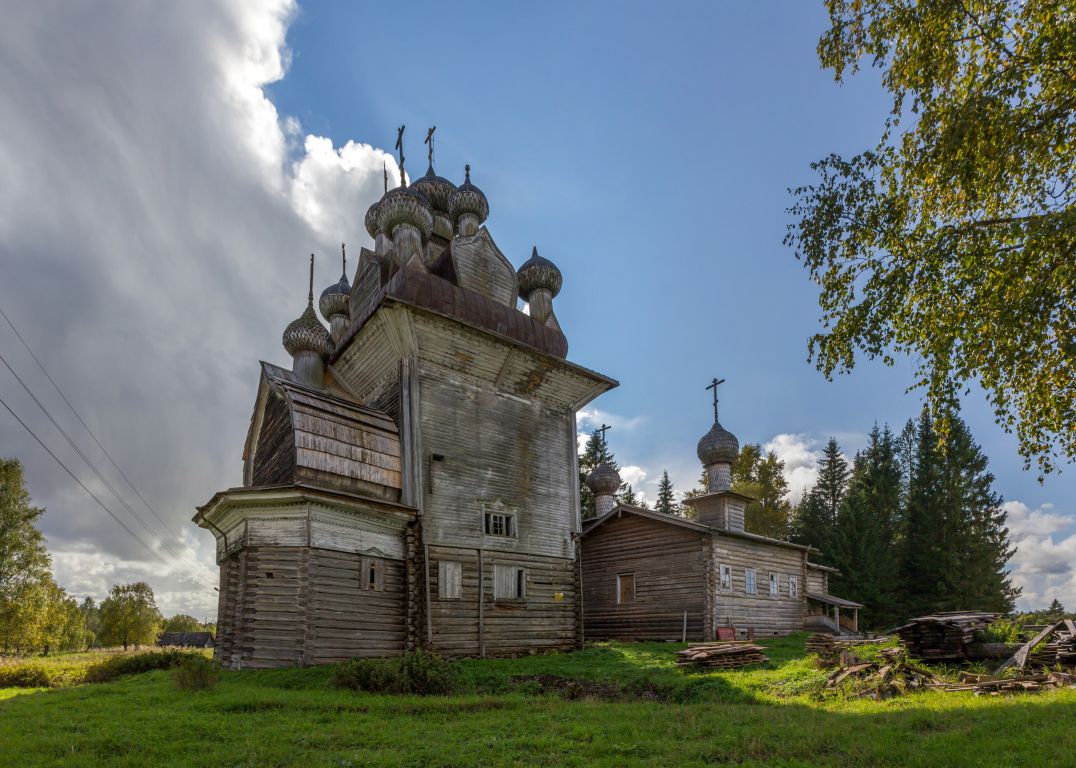 Церковь Рождества Пресвятой Богородицы, Бережная Дуброва (Плесецкий район, Архангельская область). фасады, Общий вид с северо-востока