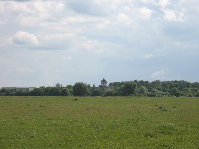 Юрьево. Церковь Воскресения Словущего. общий вид в ландшафте, Вид с правого берега Пьяны