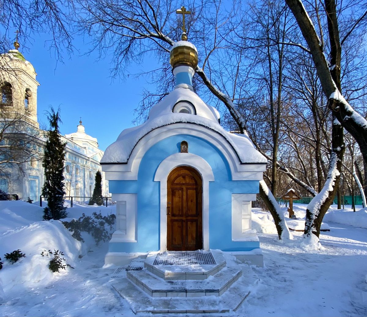 Часовня Владимирской иконы Божией Матери на бывшем Лазаревском кладбище, Мещанский (Центральный административный округ (ЦАО), г. Москва). фасады, Западный фасад