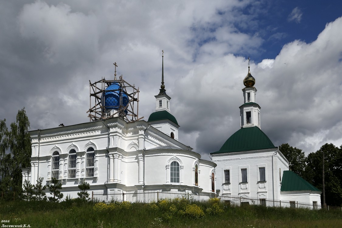 Храмовый комплекс. Церкви Илии Пророка и Рождества Пресвятой Богородицы, Зимёнки (Шуйский район, Ивановская область). фасады, Вид с юга