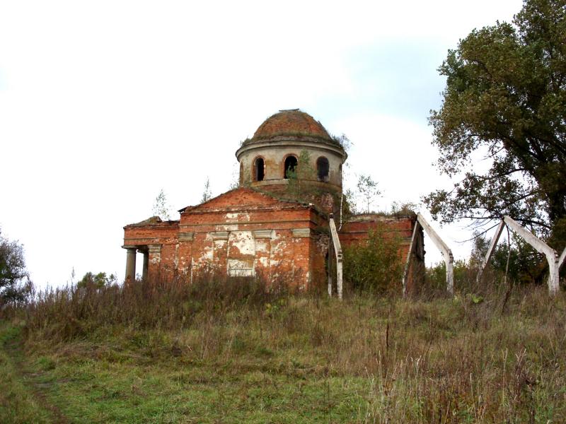 Церковь Обновления храма Господня в Иерусалиме, Харланово (Дмитровский район, Орловская область). общий вид в ландшафте, Церковь Обновления храма Господня в Иерусалиме.