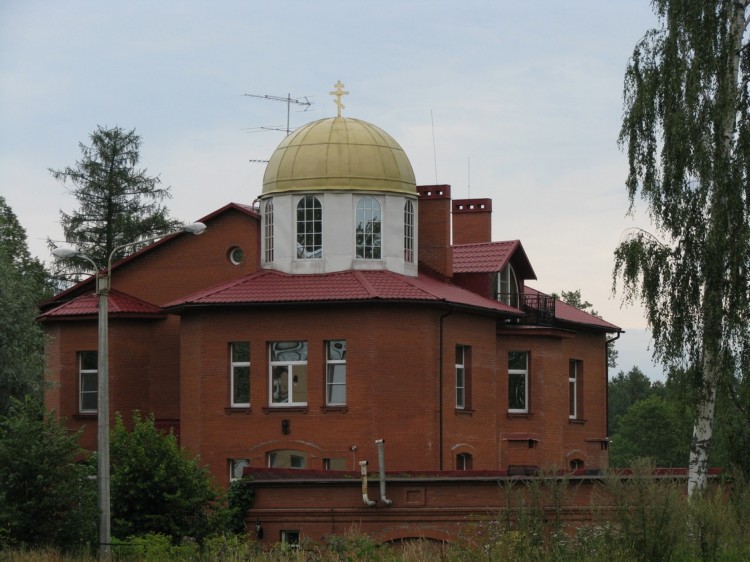 Часовня Серафима Саровского (домовая), Павловск (Санкт-Петербург, Пушкинский район, г. Санкт-Петербург). общий вид в ландшафте