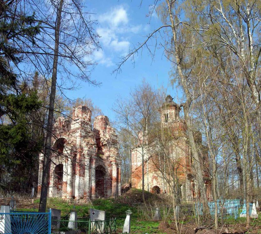 Скобеево, урочище. Церковь Благовещения Пресвятой Богородицы. общий вид в ландшафте