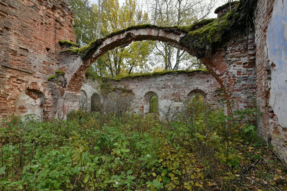 Сосницы (Сосница). Церковь Спаса Преображения. архитектурные детали, Единственный сохранившийся фрагмент сводов трапезной - арка южного придела