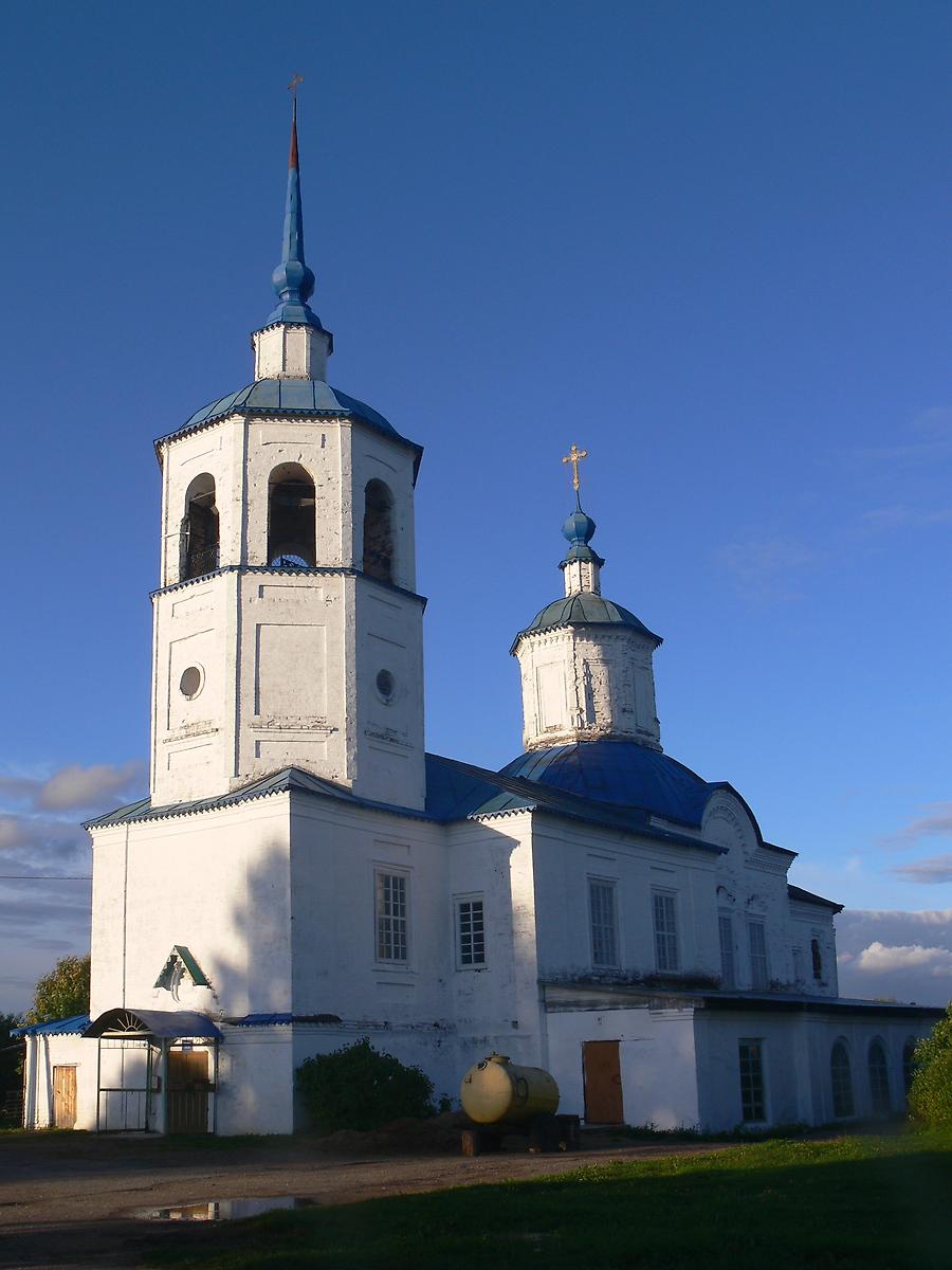 вид с юго-запада, фасады. Церковь Благовещения Пресвятой Богородицы, Благовещенье (Великоустюгский район, Вологодская область)