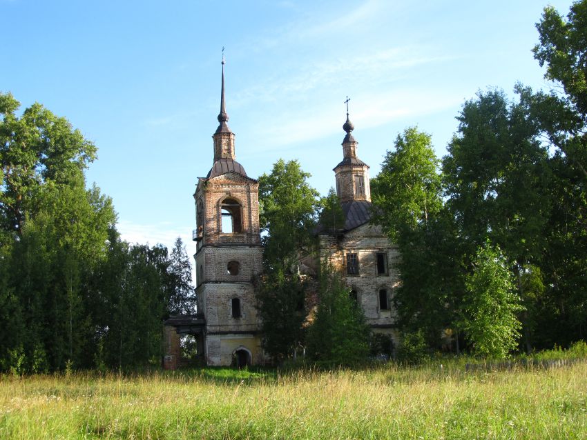 Павшино. Церковь Николая Чудотворца. общий вид в ландшафте, Николаевская Шемогодская церковь