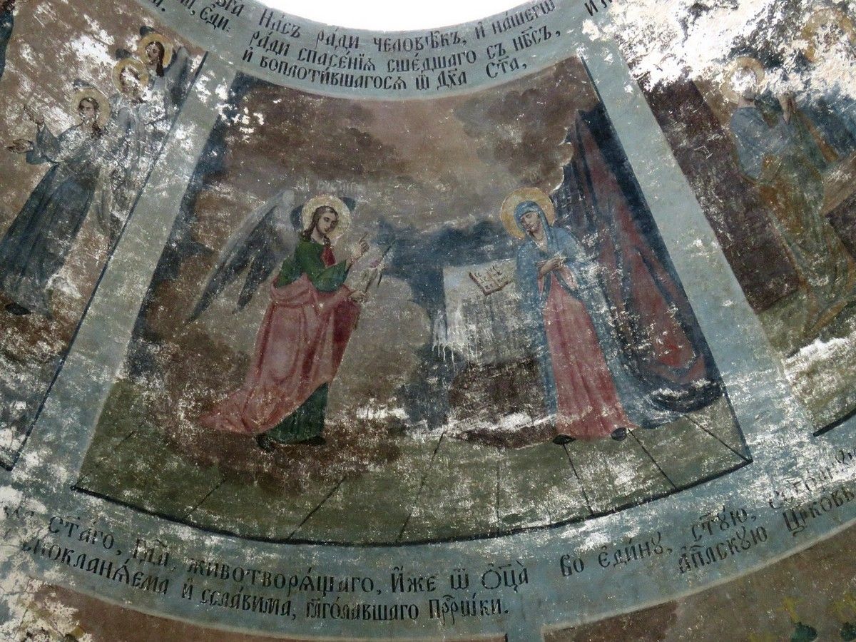 Церковь Покрова Пресвятой Богородицы, Покров Майдан (Воротынский район, Нижегородская область). интерьер и убранство, Интерьер, роспись сводов. Благовещение.