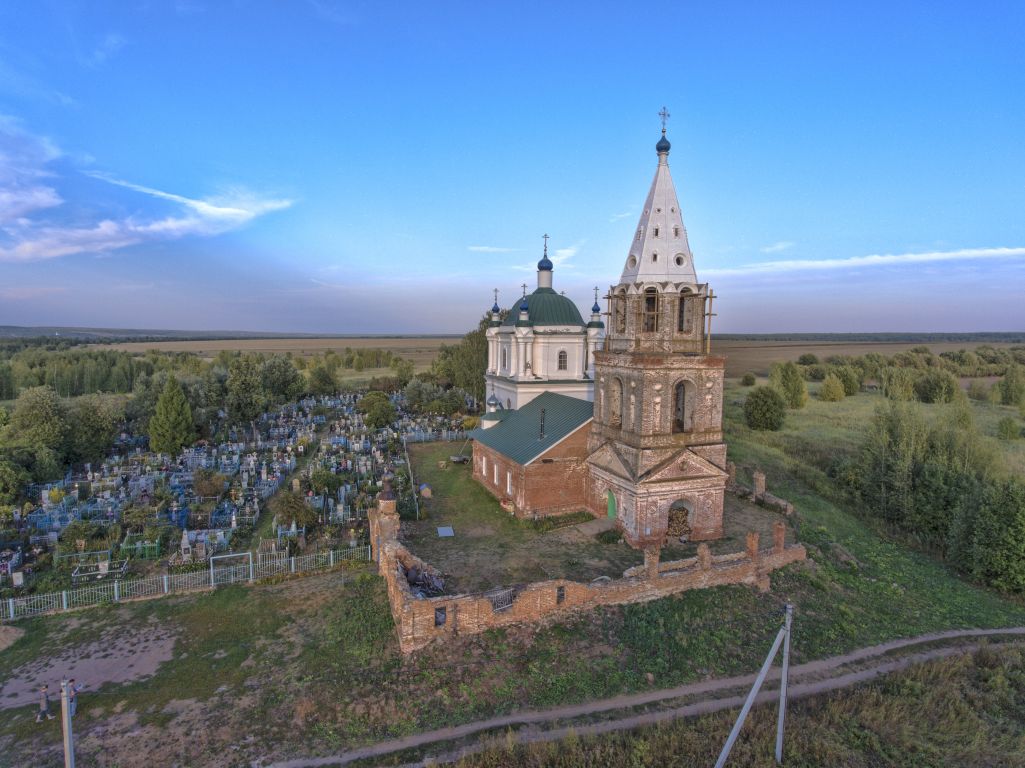Церковь Рождества Христова, Петровка (Лысковский район, Нижегородская область). общий вид в ландшафте