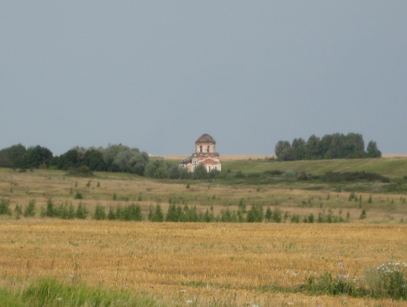 Церковь Спаса Нерукотворного Образа, Малая Якшень (Шатковский район, Нижегородская область). общий вид в ландшафте