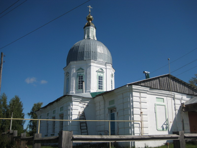 Шарапово. Церковь Троицы Живоначальной. общий вид в ландшафте, Вид с северной стороны