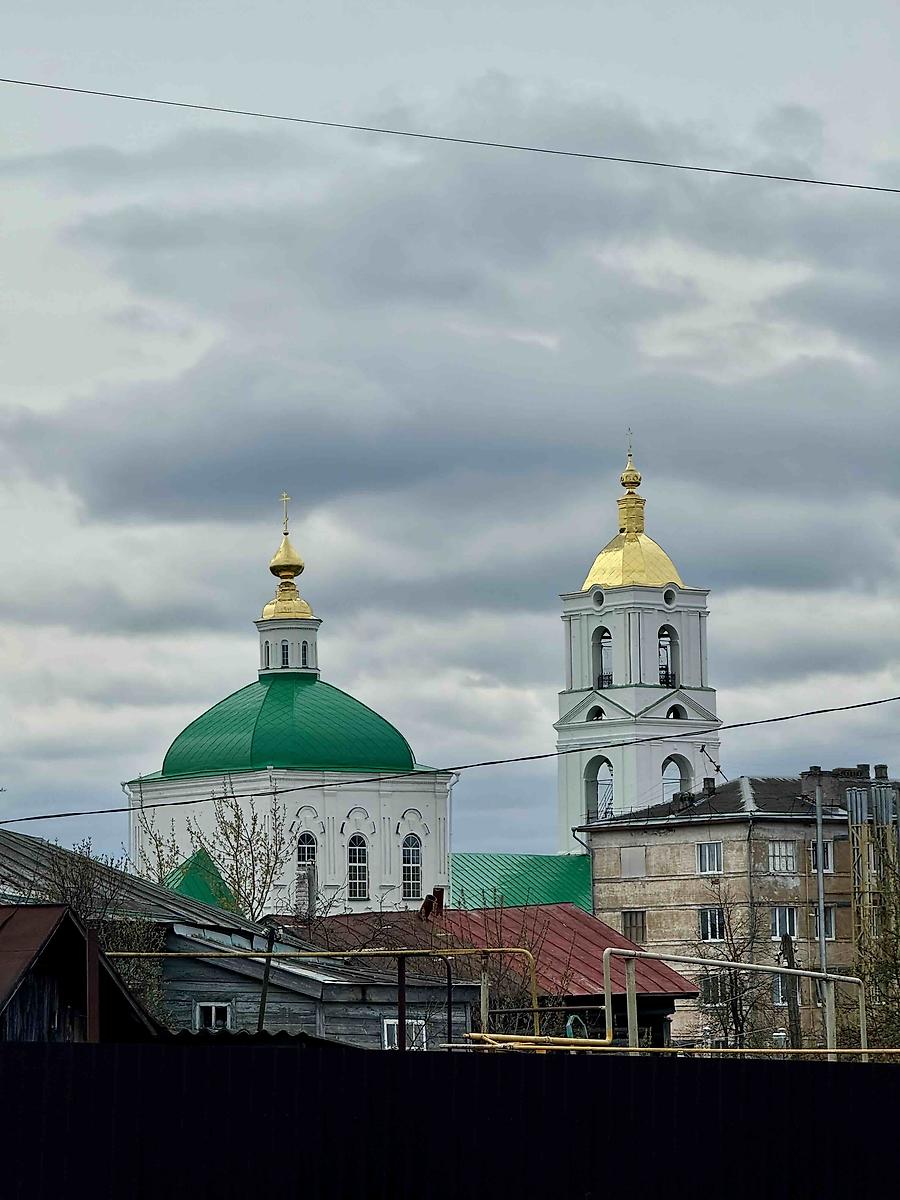 общий вид в ландшафте. Кафедральный собор Вознесения Господня, Павлово (Павловский район, Нижегородская область)