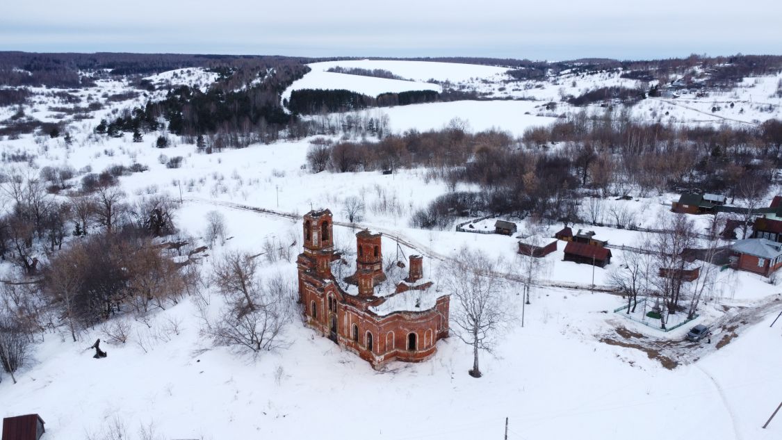 Церковь Смоленской иконы Божией Матери, Нершево (Вачский район, Нижегородская область). общий вид в ландшафте