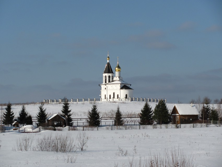 Конюхово. Церковь Алексия Зосимовского. общий вид в ландшафте, вид с юго-востока