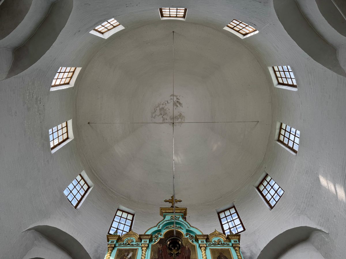 Подкупольное пространство, интерьер и убранство. Церковь Вознесения Господня, Ыб (Сыктывдинский район, Республика Коми)