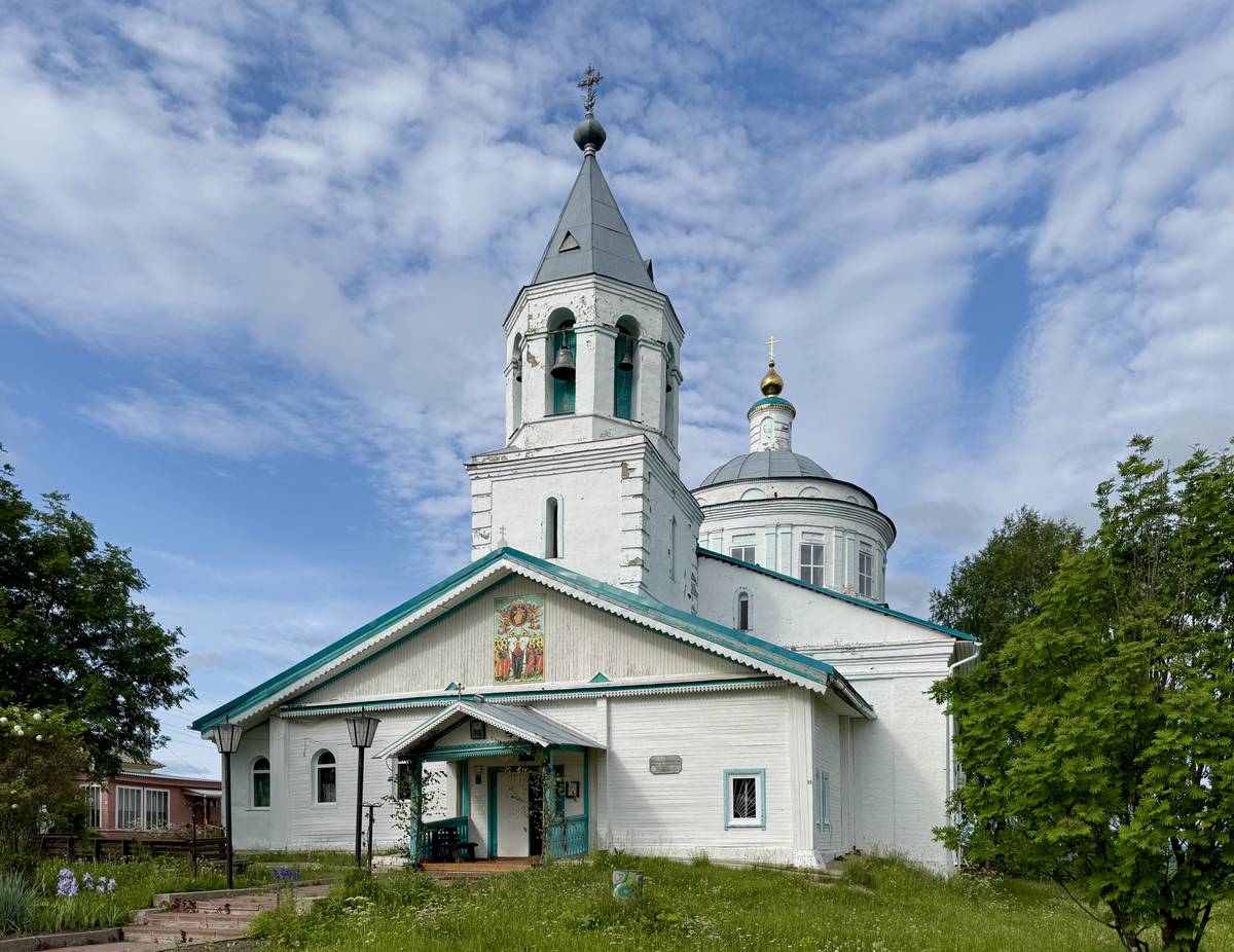 Вид с юго-запада, фасады. Церковь Вознесения Господня, Ыб (Сыктывдинский район, Республика Коми)