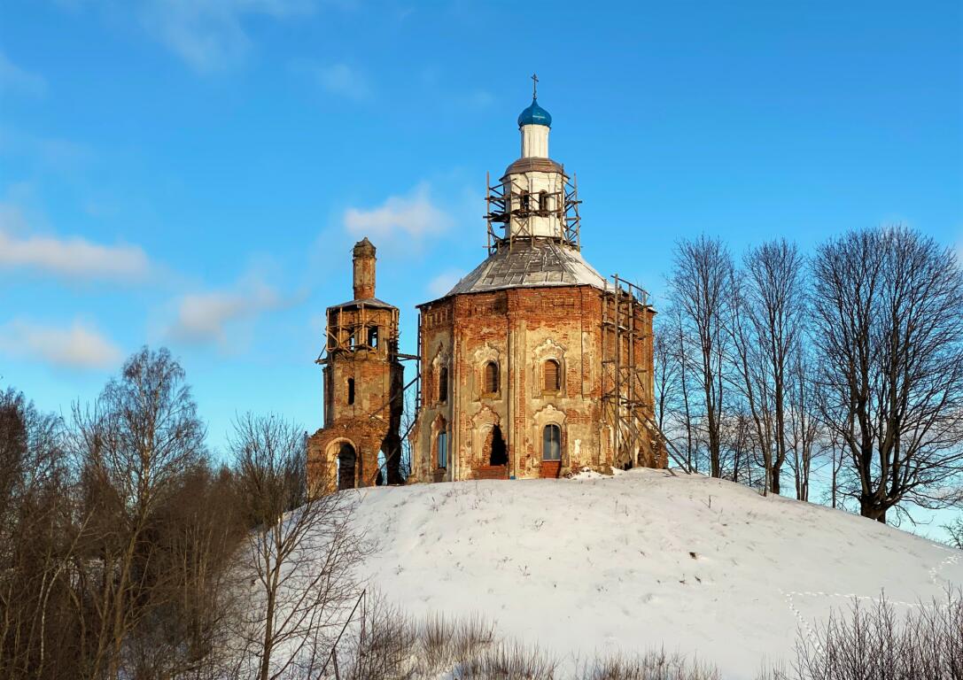 Церковь Рождества Пресвятой Богородицы, Монино (Нелидовский городской округ, Тверская область). документальные фотографии, С 2020 года ведутся ремонтные работы