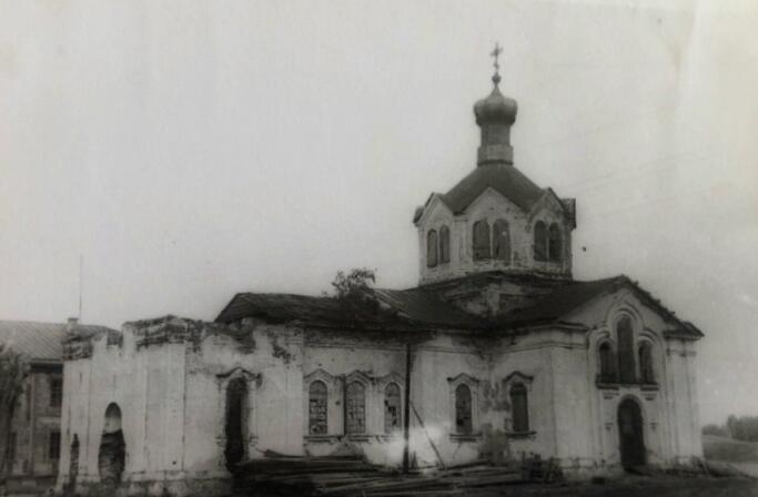 Какино. Церковь Троицы Живоначальной. архивная фотография, Фото 1960-х гг. из собрания Гагинского краеведческого музея