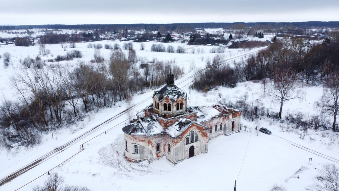 Церковь Троицы Живоначальной, Какино (Гагинский район, Нижегородская область). общий вид в ландшафте