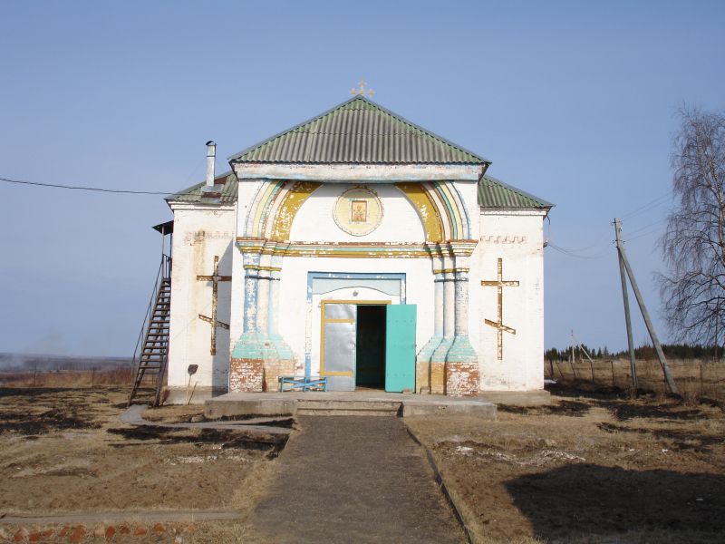 Семуково. Церковь Николая Чудотворца. общий вид в ландшафте